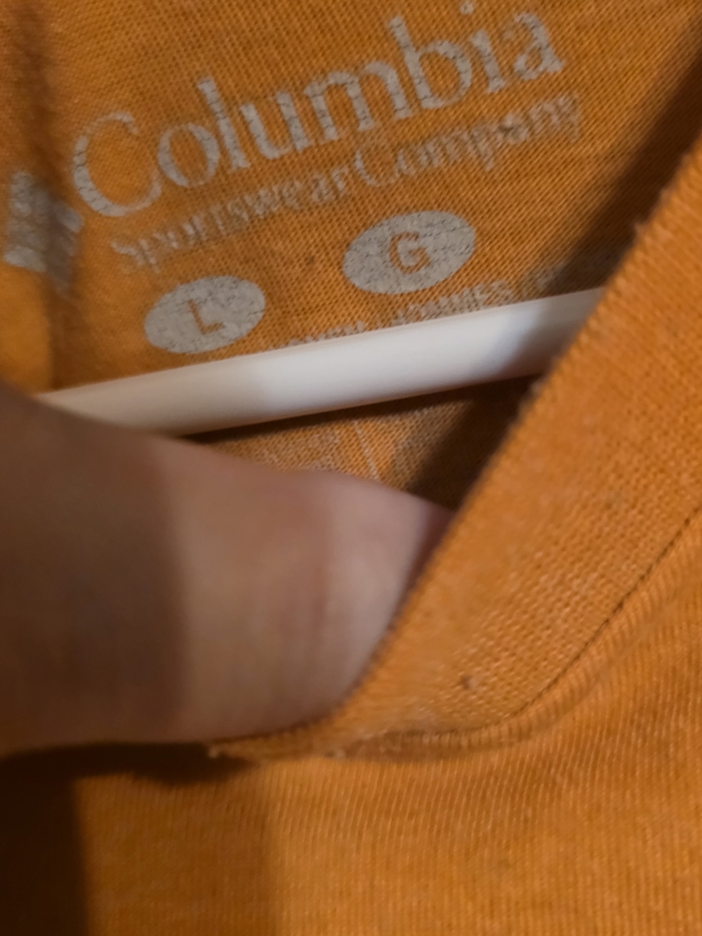 Columbia Orange Short Sleeve Men’s Tee with Chest Logo EUC Large - Picture 3 of 3